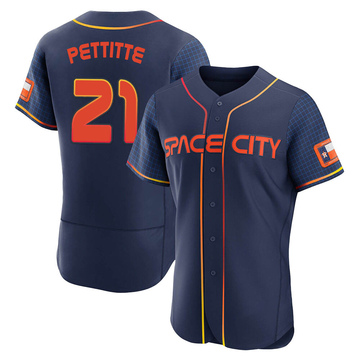 Andy Pettitte Houston Astros Women's Navy Backer Slim Fit T-Shirt 