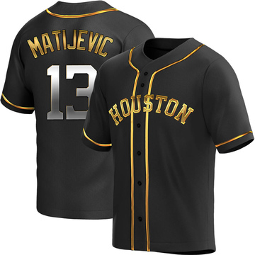 Men's J.J. Matijevic Houston Astros Replica White Home Cooperstown  Collection Team Jersey