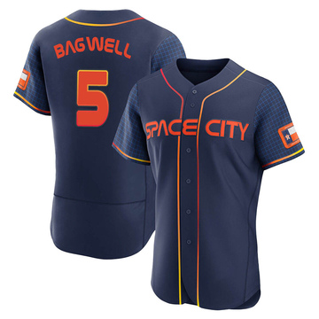 Nike Men's Houston Astros Jeff Bagwell #5 Navy Cooperstown V-Neck Pullover  Jersey