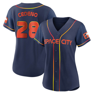 Cesar Cedeno Houston Astros Women's Navy Roster Name & Number T-Shirt 