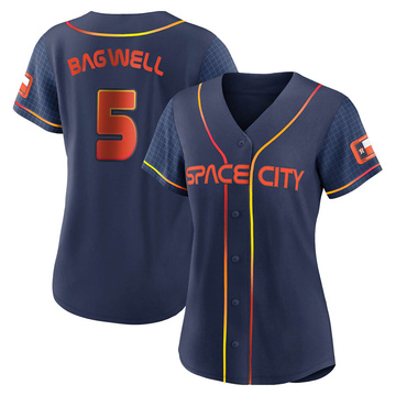 Nike Men's Houston Astros Jeff Bagwell #5 Navy Cooperstown V-Neck Pullover  Jersey