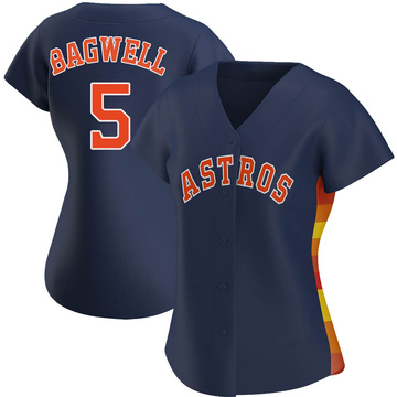 Nike Men's Houston Astros Jeff Bagwell #5 Navy Cooperstown V-Neck Pullover  Jersey