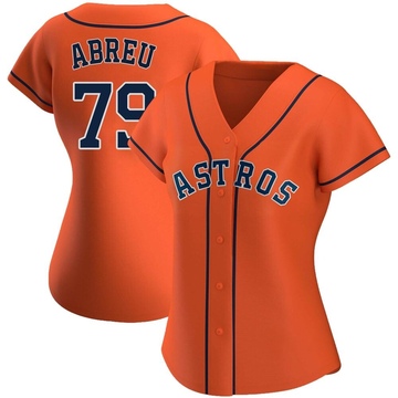 Jose Abreu Houston Astros Women's Navy Backer Slim Fit Long Sleeve